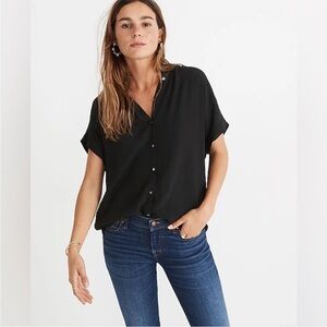 Madewell Central Drapey Shirt in Black